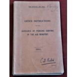 Book-(Air Ministry) office Instructions Guidance of Persons Serving in The Air Ministry 1931-info on