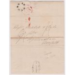 Great Britain 1827-Postal History-EL dated 10th Jan 1827 Rugby posted to Wymondham-manuscript 9-