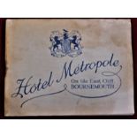 Booklet-Bournemouth-'Hotel Metropole'-black and white photos of the hotel and surrounding views of
