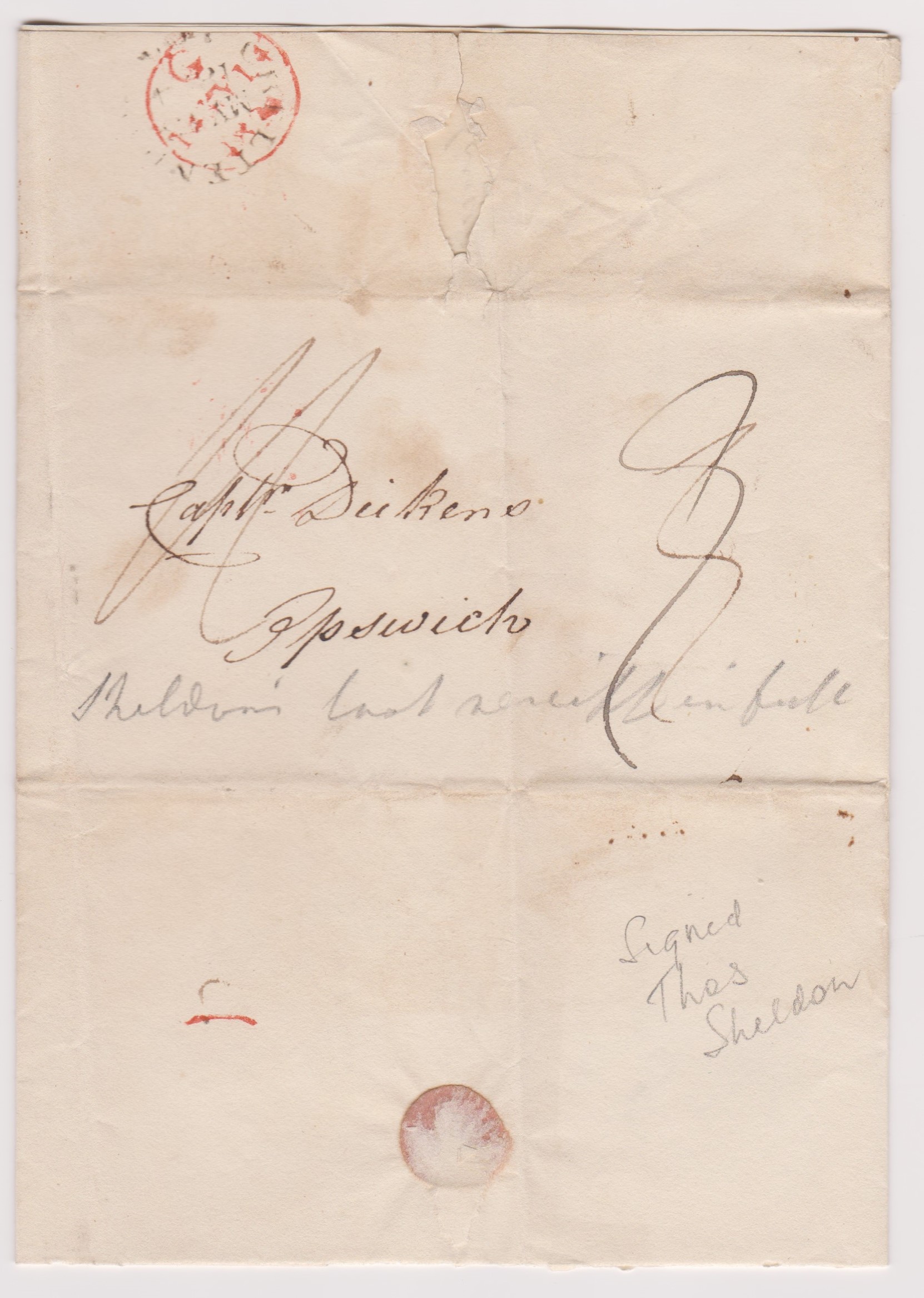 Great Britain 1824-Postal History EL and wrapper dated May 12th 1824 York Hotel Cheltenham posted to