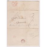 Great Britain 1824-Postal History EL and wrapper dated May 12th 1824 York Hotel Cheltenham posted to
