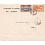 French Colonies - French Congo 1938 Env Bambari Obangui Chari to Banguo, Commercial, scarce Bangui