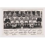 Chelsea 1954/55 Championship Winning Team, signed postcard. Signatures include Roy Bentley, Derek