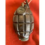British WWII No.36 Mills Bomb made by Kenrick & Sons, West Bromwich. With original factory lacquer