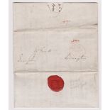 Great Britain 1832-Postal History EL dated Feb 7th 1832 Castle Street posted to Lemington-red
