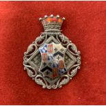 Victorian Masonic Stewarts medallion made by Spencer in silver and enamel. Hallmarked Birmingham