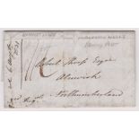Great Britain 1831-Postal History EL dated 3.8.1831 posted to Alnwich cancelled with 2 line red