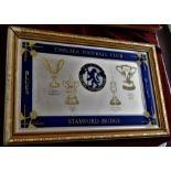 Chelsea Football Club, Stamford Bridge, gilt framed mirror with European Club Winners 1970-71, FA