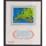 Romania 1975 Inter-European Cultural and Economic Co-op S.G. 4136b-4137 u/m Block of (5) pairs,
