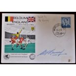 Belgium v England 1970 Stamp Cover (25th Feb) autographed by Alf Ramsey