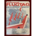 Poster-Aircraft poster-coloured 'International Flugtag-Aug 1971'-Red Arrows-Blue -Bees-Black