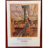Poster-Guinness-Dec 1967-Painted by John Ward measurement 31.1/2cm x 23cm-excellent condition