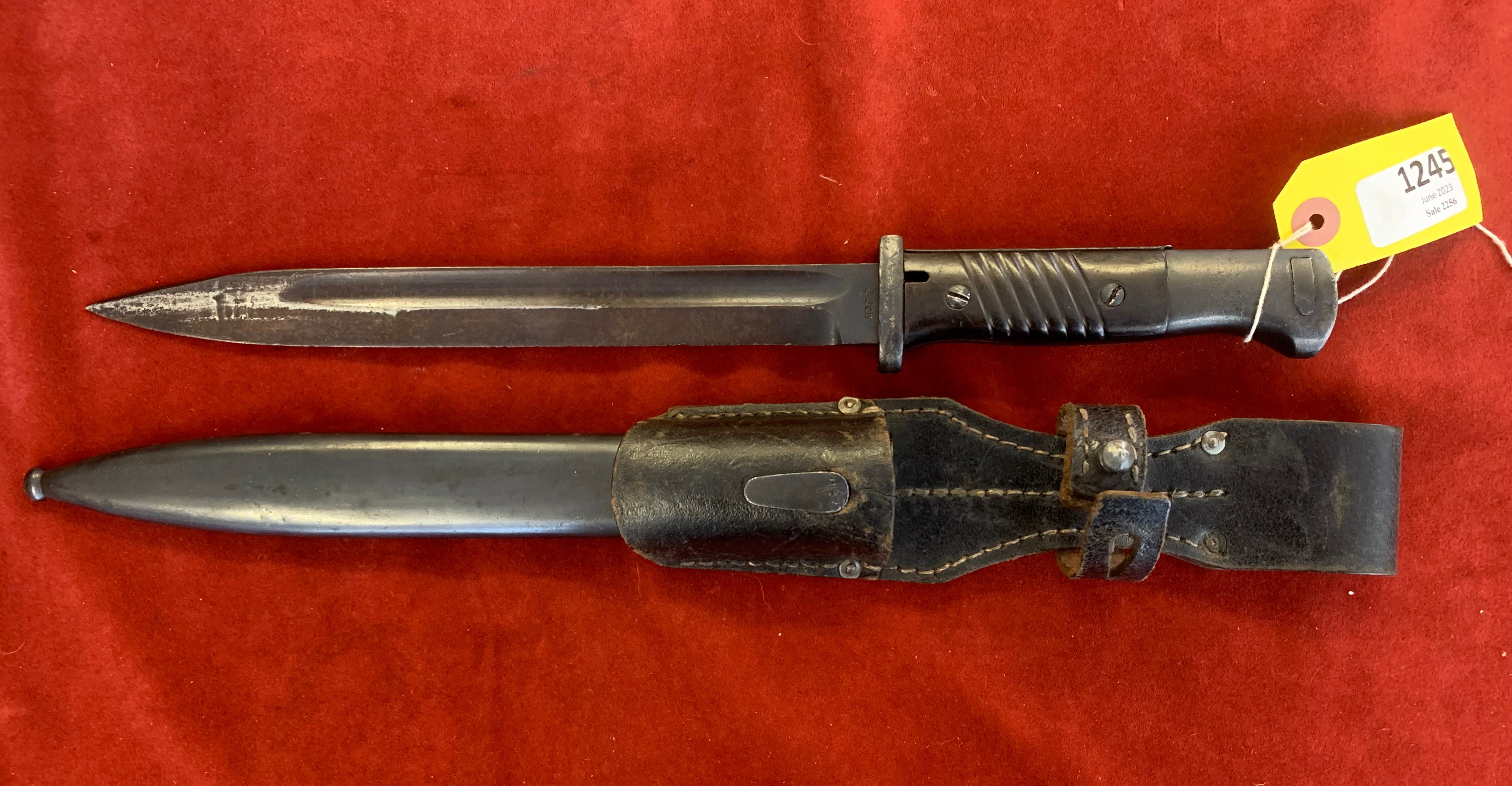 German WWII S84/98 (K98) Mauser bayonet, maker J.Sch. Herder, Solingen. Year of manufacture 1940