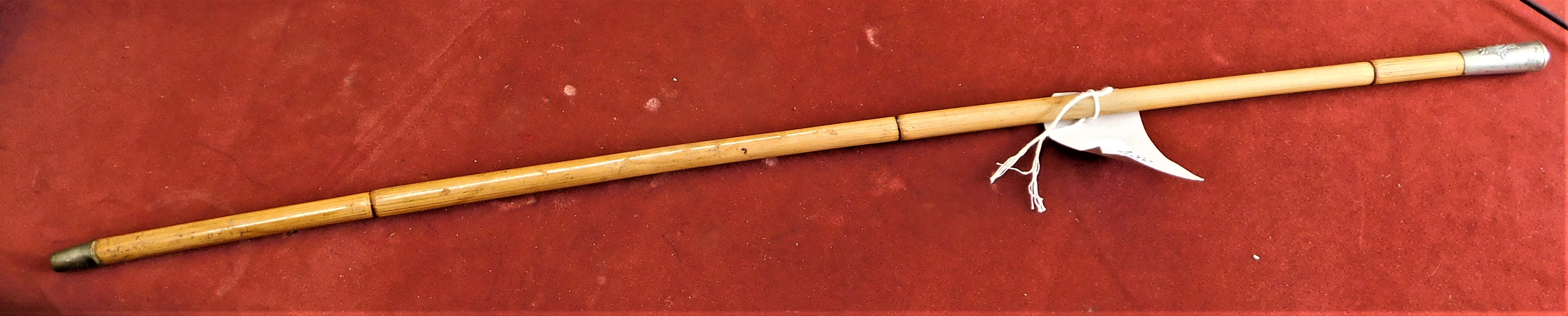 British WWI/II Royal Army Service Corps Officers Swagger stick with white metal top and bamboo cane - Image 3 of 3