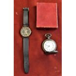 Masonic watches (2), a wristwatch made my Keystone watches and a pocket watch.