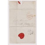 Great Britain 1834-Postal History-Wrapper posted to Belgrave Square-black Grantham/AP25/1834