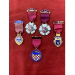 Royal Masonic Benevolent Institution Silver Jewels (5) including dates 1951, two 1952, 1957 and