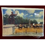 Jigsaw Card-'Horse Guard Parade'-measurements 39cm x 26cm (3) pieces missing very good condition