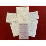 Receipts/Letters-'Independent order of Odd Fellows-Manchester Unity Friendly Society-Nine receipts
