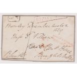 Great Britain 1824-Postal History-wrapper address piece dated 12.12.1824 Broxley black one penny