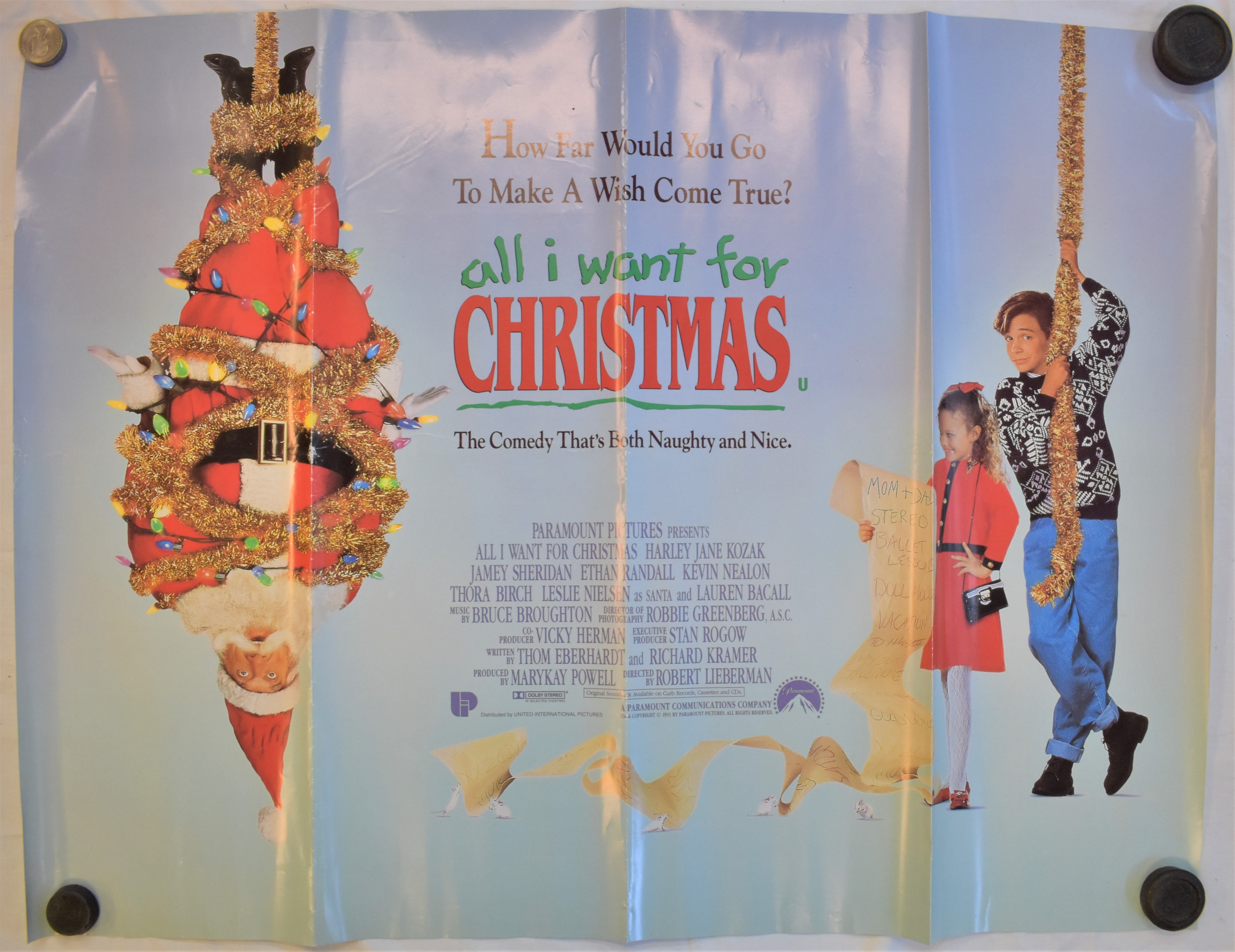 Film Posters (5) 'All I Want For Christmas' starring Jamie Sheridan, a double sided poster. Measures - Image 5 of 5