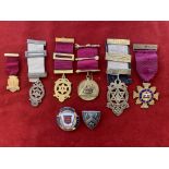 Masonic Jewels (8) including Heath Lodge, Wallasey Masonic Charities, three Benevolent Charities and