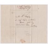 Great Britain 1827-Postal History-EL dated 8th Aug 1827 Yarmouth posted to London-black Yarmouth 8Au