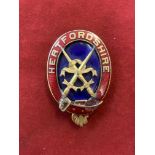 Masonic Provincial Craft Hertfordshire Collar Jewel in silver, gilt & enamel.
