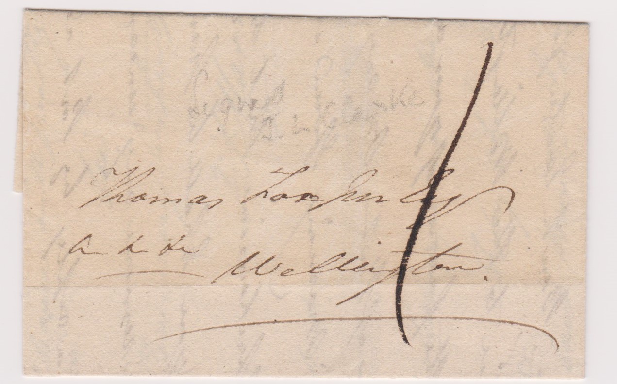 Great Britain 1831-Postal History EL dated Feb 26th 1831-Sudbury posted to Wellington-manuscript 1-