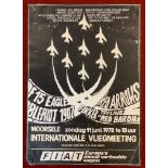 Poster-'Air Show Poster'Black and white-Red Arrows'Fokker Red Baron etc-June 1978-creased good