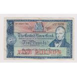 Scotland-The British Linen Bank 1964-(18/8) /Five Pounds,SC216b,P137,ABF