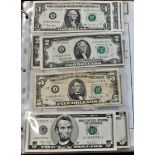 USA-A range of dollars, 2 dollars,5 dollars and 20 dollars (9) with a range of Military notes-