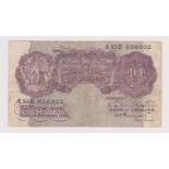 Bank of England 1940-10/- mauve,Peppiatt,fine,X53D,