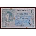 Thailand 1953-2007-A fine collection of (33 notes) P63-P47 many AUNC includes P117 in uncut-strip of