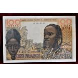 West African States-(For Burkina Faso) 1961-65-100 Francs, AUNC P301c