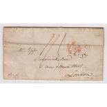 Great Britian 1808 Postal History - E.L. Dated 2 April 1808-posted to London- manuscript 1/1-partial