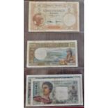 New Caledonia and New Hebrides-small range of (5 notes) VG to VF