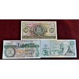 Guernsey-1969-1 pound,P45b,GVF-1980-1 pond (2) P48 GVF + EF-1980-5 pounds P49,GVF-1996-5 pound P56