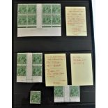 Australia 1924-36 well written up collection of plate blocks of 1d Green, Mullet, Ash & Harrison