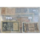 Italy-Small collection with earlier notes in poor condition-later better, also range of Military