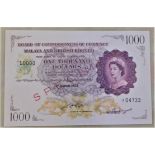 Malaya + British Borneo 1953-one thousand dollars-OPT specimen (Facsimile-just on impassive reminder