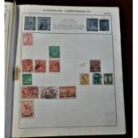 Worldwide Old Time Triumph A-Z stamp album with map section containing used stamps