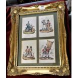 Napoleonic Period Uniforms (8) Prints in two frames including: Sixth East Norfolk Inf, Rifleman, 1st