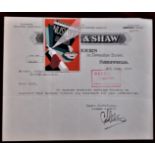 Taylor & Shaw Mar 11th 1928 - Note to Abbott & Co. Ltd., (Newark) - Dear Sir, we enclose envelope
