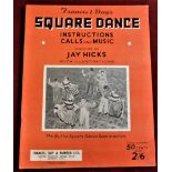 Book Day - Francis 'Square Dance' instructions calls and music with illustration - 1950's approx.