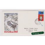 1966-Christmas 3d FDC variety missing 'T'. Ex Robert Auty GB Errors Collection