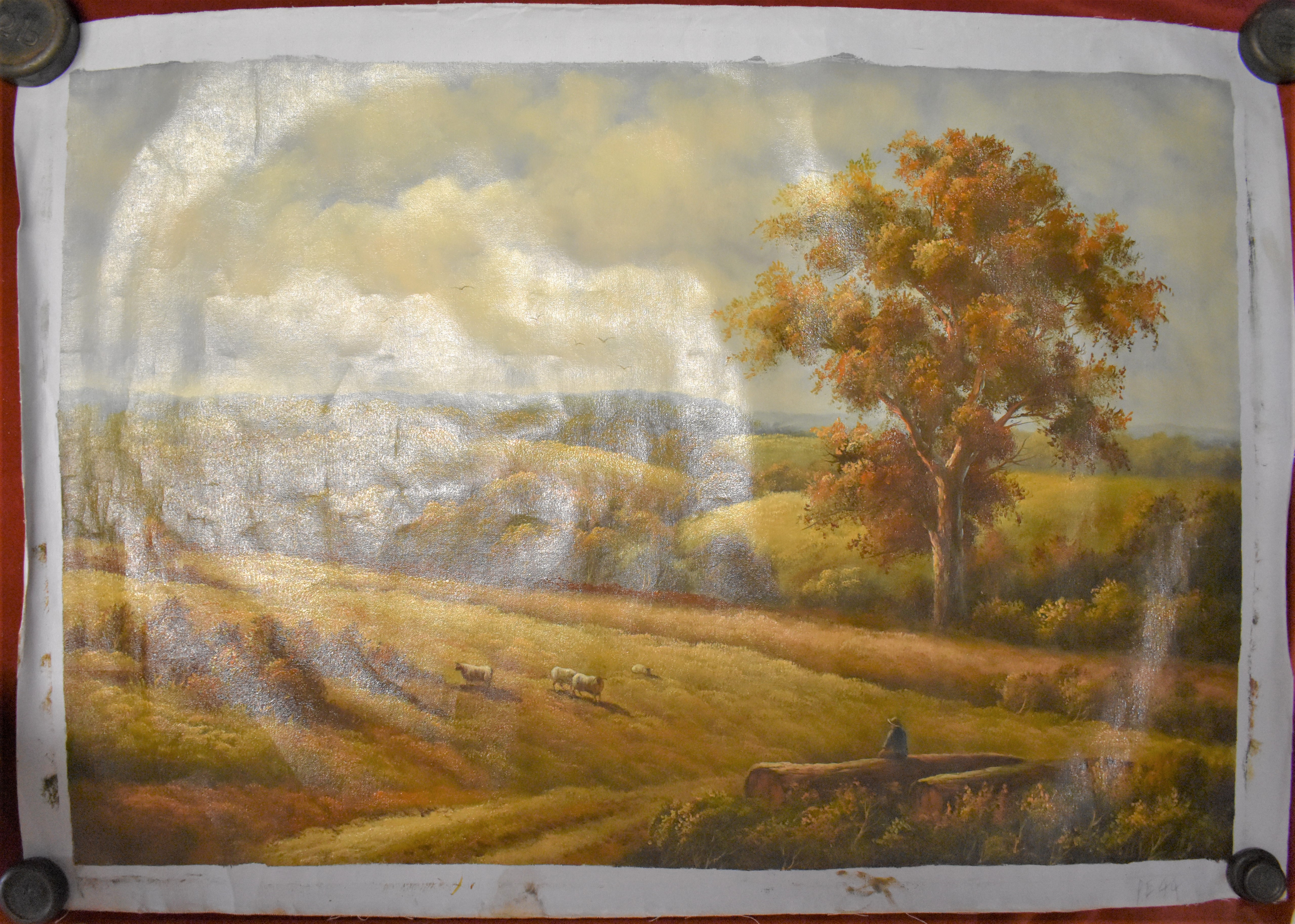 Pictures - Oil on Canvas depicting a rural scene ,measurements 92cm x 62cm-ready for framing, The - Image 5 of 5