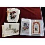 Birthday & Christmas Postcards 1930's approx.-coloured (55) fair/good condition