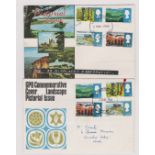 1966 - (2 May) Landscape Set FDCs with varieties 4d England Flaw 4d misplaced perforation (2). Ex