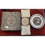 China - Plate Boxed - colourful plate depicting the glory of god - the dignity of man - and the